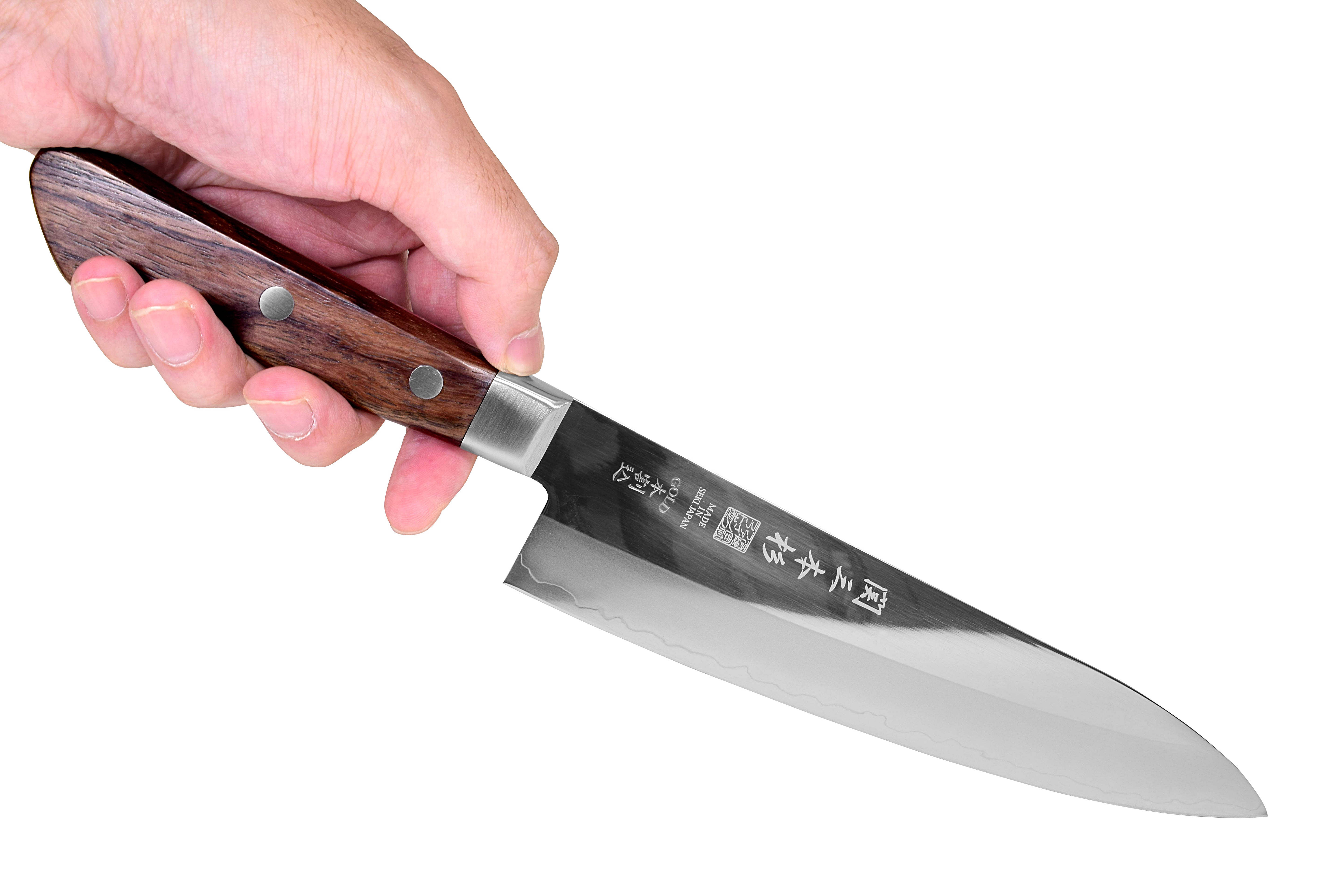 関三本杉 ゴールド割込 鍔付牛刀180mm