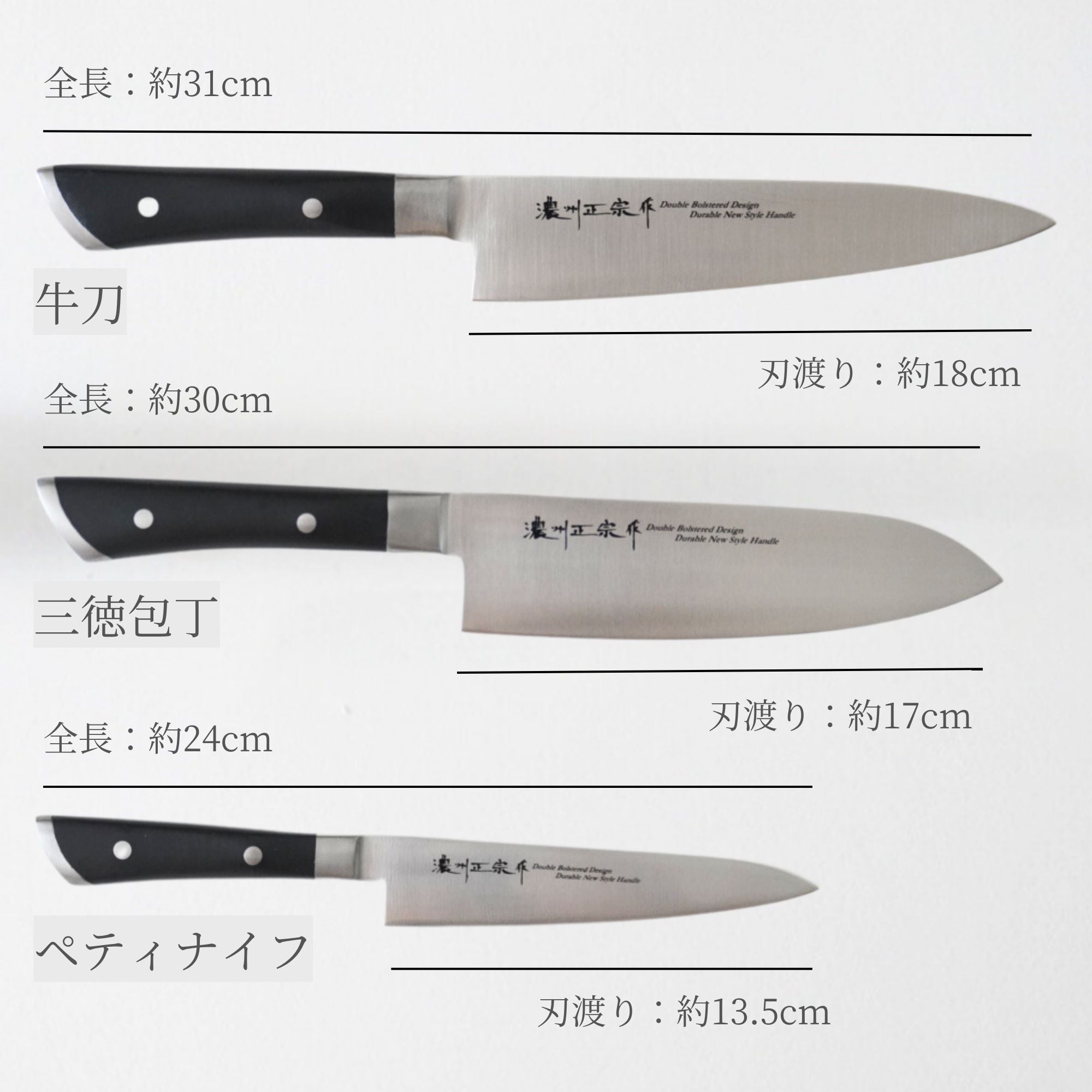 濃州正宗作共口金 包丁セット