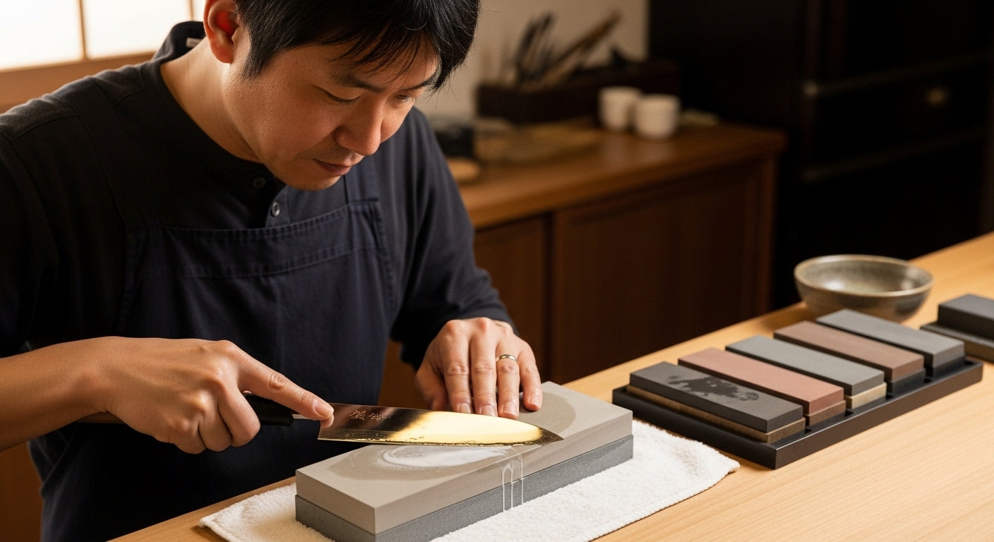 和包丁の研ぎ方で仕上げ砥石の使い方を解説｜和包丁 研ぎ方 仕上げ砥石 手順を紹介