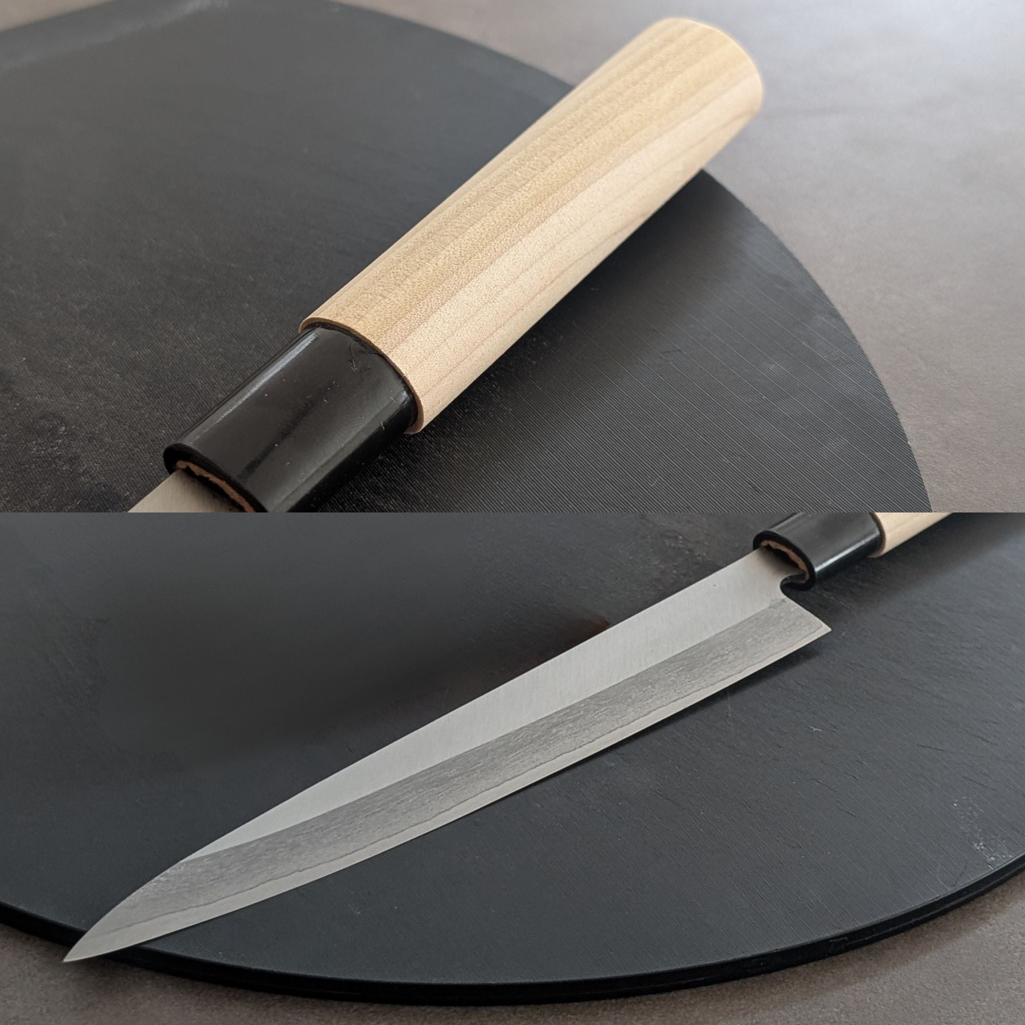 関菊松 左利き 刺身包丁 210mm 白二鋼/朴の木