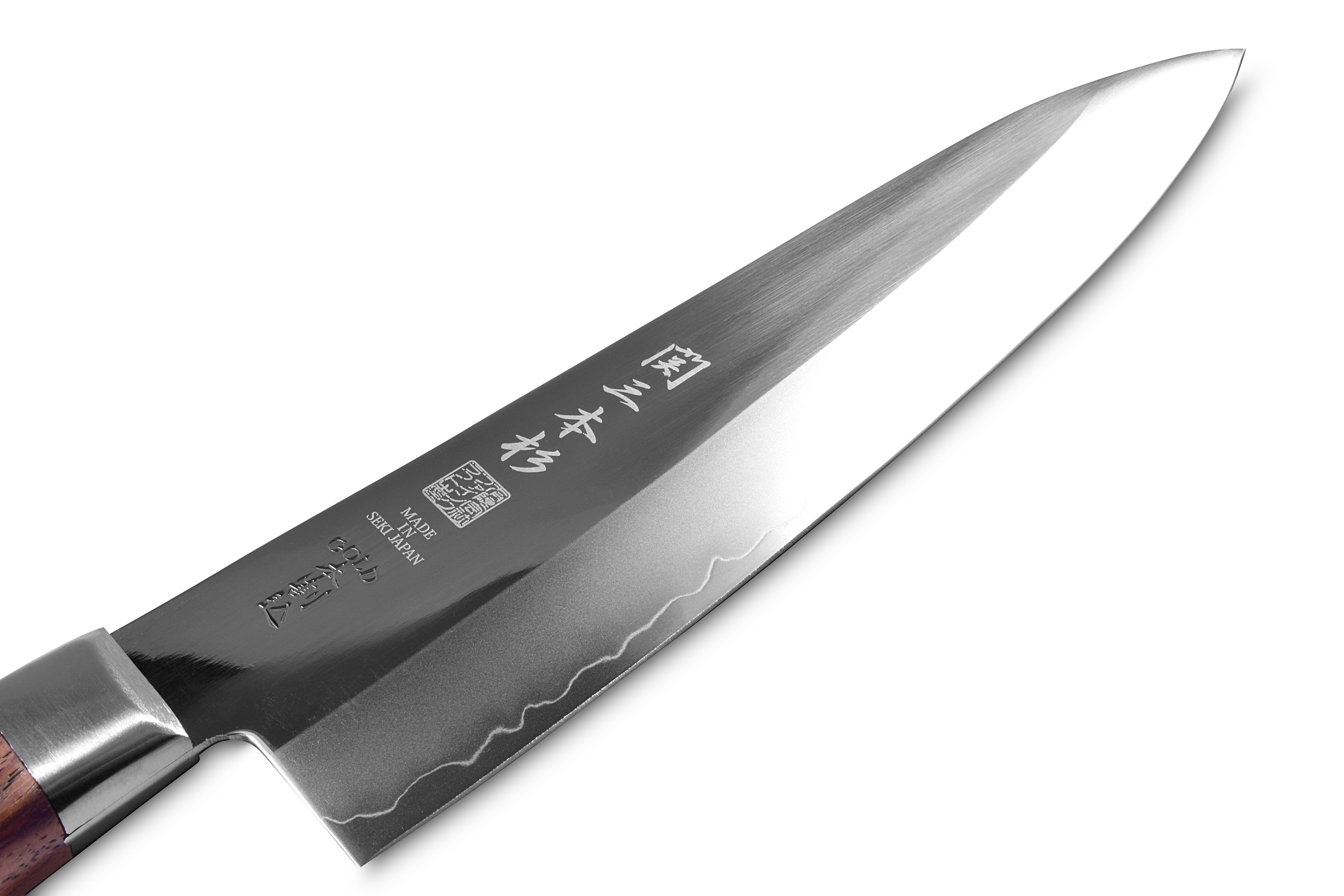関三本杉 ゴールド割込 鍔付牛刀180mm