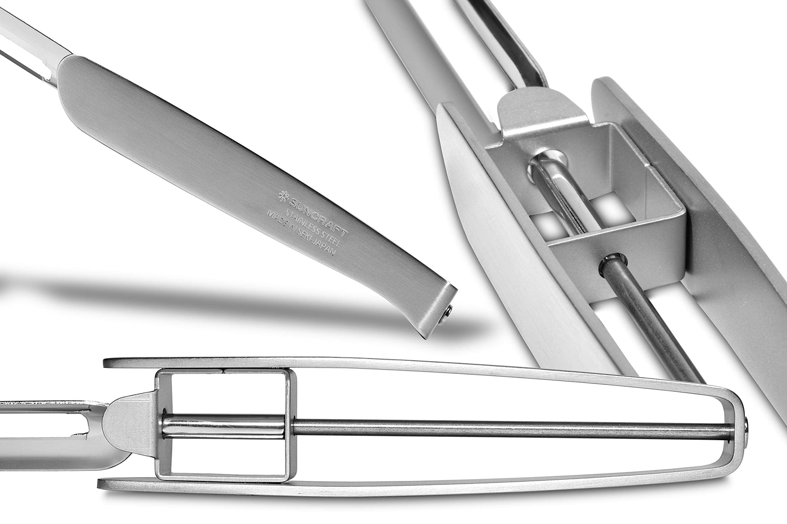Seki Japan Stainless Steel Long Vegetable Peeler – 8.5" Ergonomic Peeler with Safety Cover